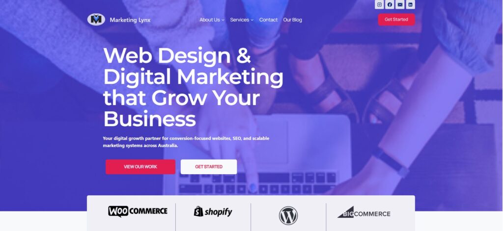 marketing lynx website homepage