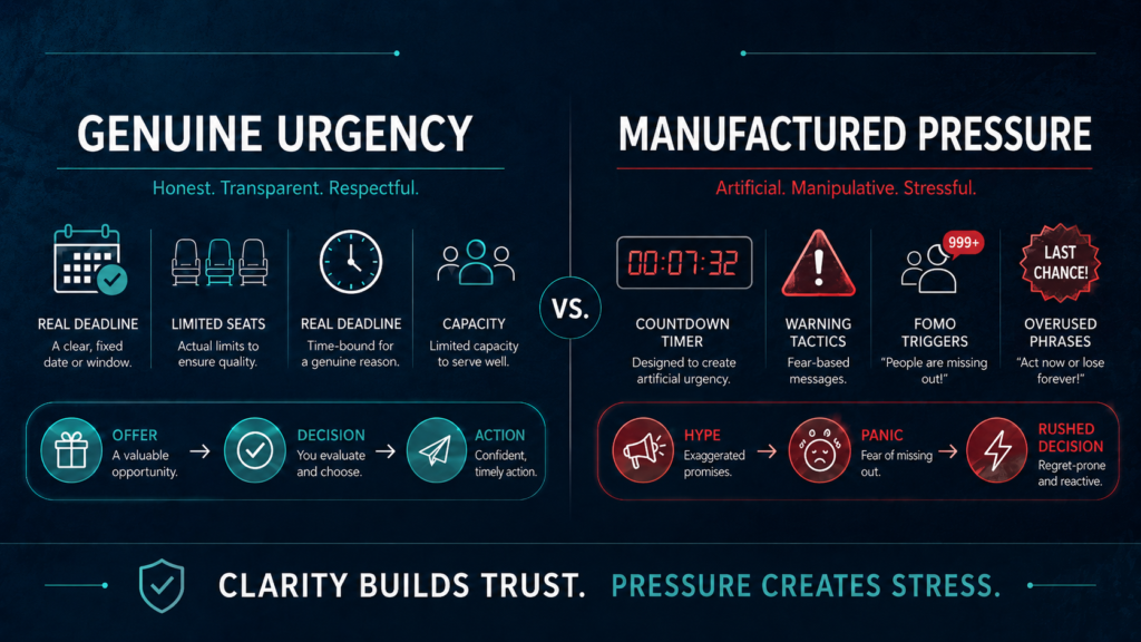 Genuine urgency vs Manufactured pressure » Marketing Lynx genuine urgency vs manufactured pressure